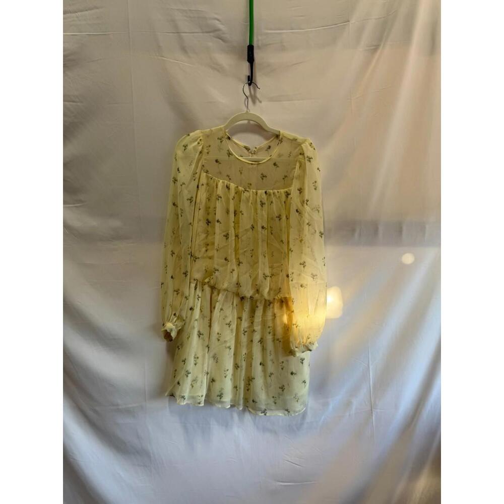 Adam Lippes x RTR Yellow Long Sleeve Mini Dress Size 6 - Picture 3 of 5